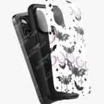 bats & purple moons gothic phone case for iphone samsung pixel