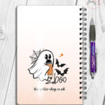 ghosts purple cocktails & lime spooky halloween notebook journal option to personalise (copy)