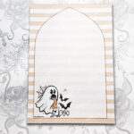 boo ghost with pencil spooky halloween a5 notepad