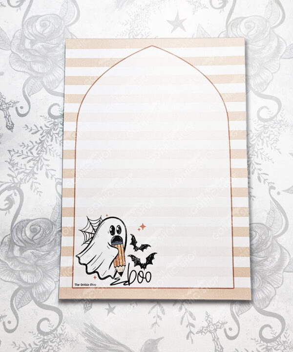 boo ghost with pencil spooky halloween a5 notepad