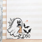 boo ghost with pencil spooky halloween a5 notepad