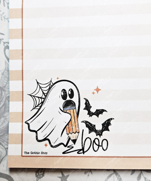 boo ghost with pencil spooky halloween a5 notepad