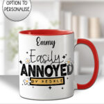 easily annoyed by people mug and/or coaster optional to personalise