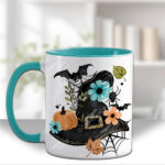 20039 personalised floral witchy hat halloween mug 3
