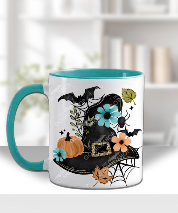 20039 personalised floral witchy hat halloween mug 3