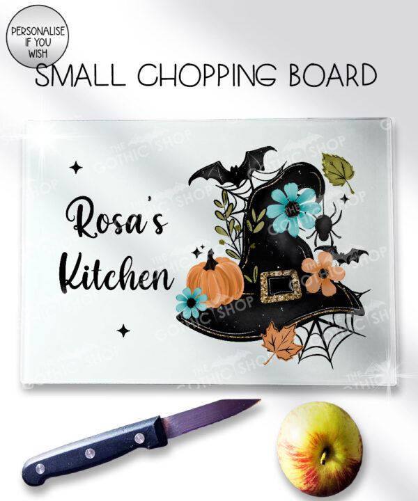 20043 personalised floral witchy hat halloween chopping board 3