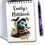 20044 personalised floral witchy hat halloween notebook 3