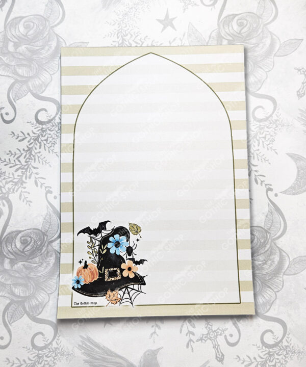 floral witchy hat halloween a5 notepad