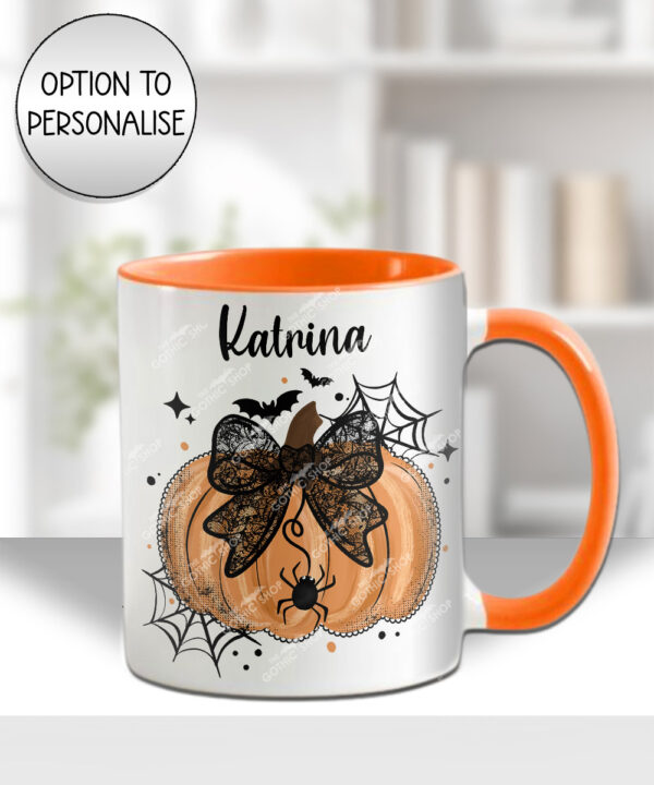 20047 personalised pumpkin lace halloween mug 4