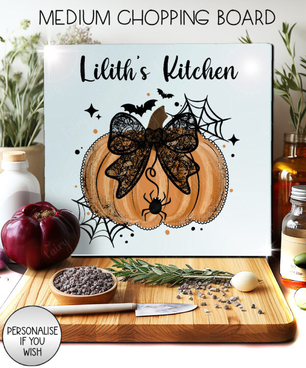 20048 personalised pumpkin lace halloween chopping board 1