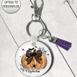 20050 personalised pumpkin lace halloween keyring