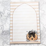 pumpkin with black lace bow halloween a5 notepad