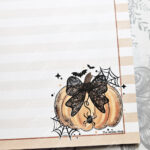 pumpkin with black lace bow halloween a5 notepad