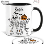 20058 personalised pumpkin skeketons halloween mug 2