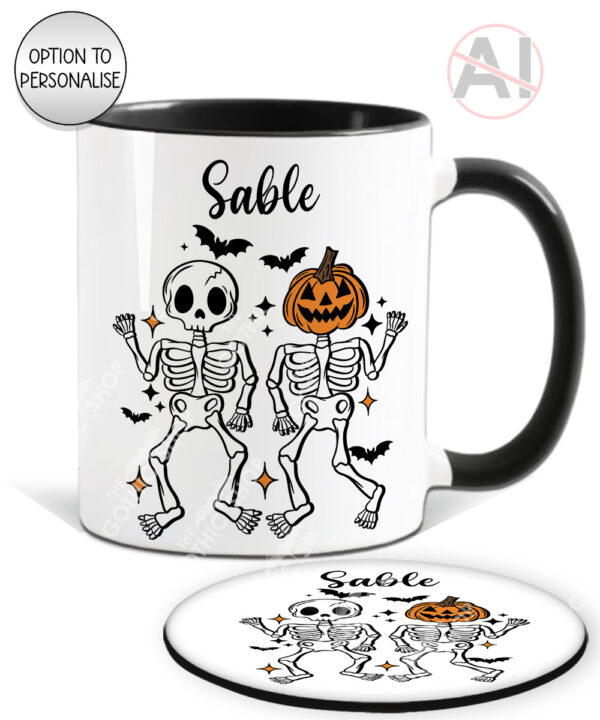20058 personalised pumpkin skeketons halloween mug 2