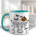 20058 personalised pumpkin skeketons halloween mug 3