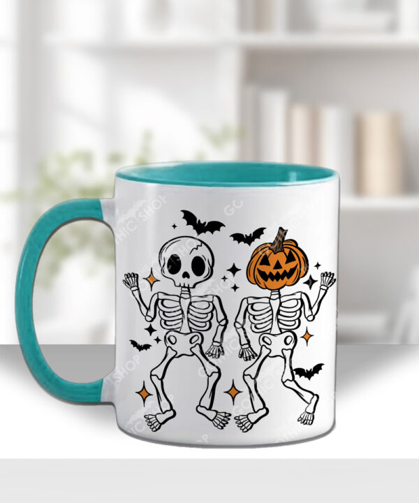 20058 personalised pumpkin skeketons halloween mug 3