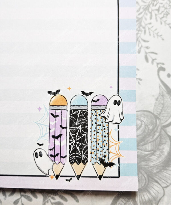 ghosts with pencils halloween a5 notepad