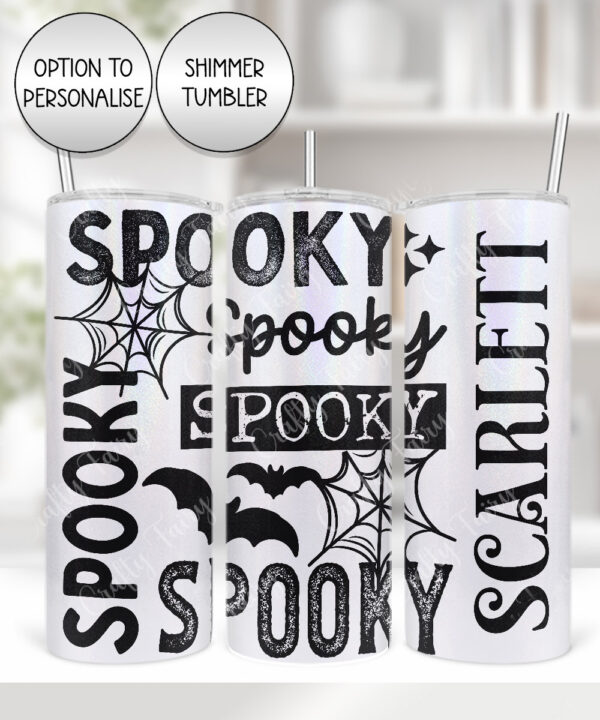 spooky text gothic halloween straight tumbler option to personalise