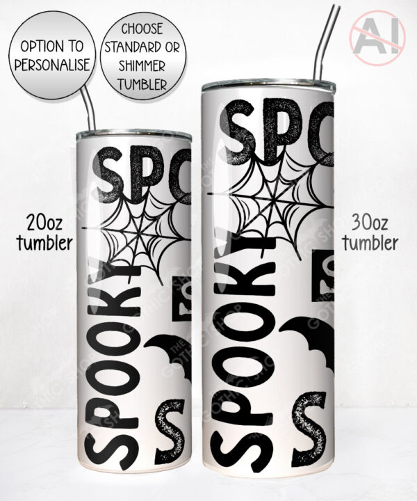 spooky text gothic halloween straight tumbler option to personalise