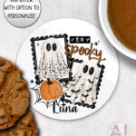 20076 personalised very spooky halloween coaster
