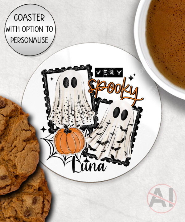 20076 personalised very spooky halloween coaster
