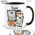 20076 personalised very spooky halloween mug coaster