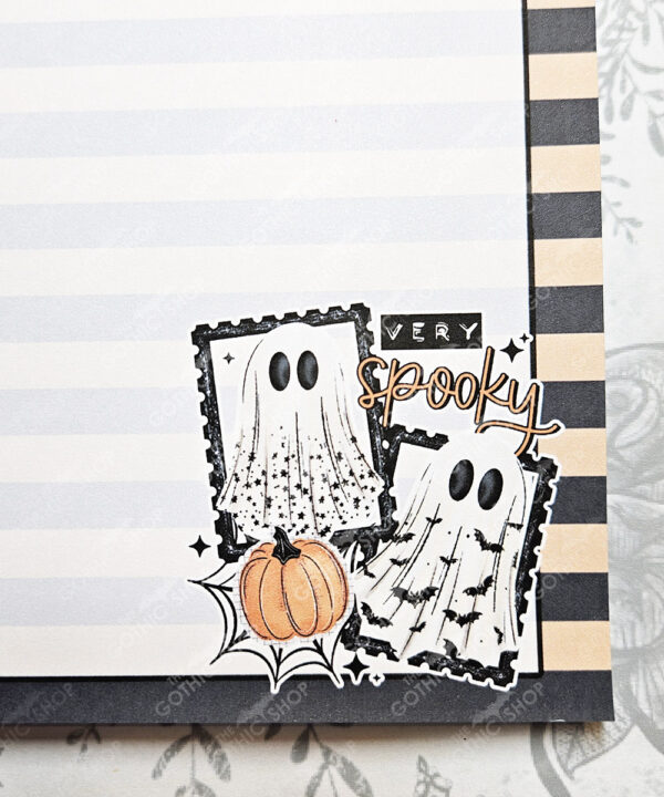 very spooky ghost stamps gothic halloween a5 notepad