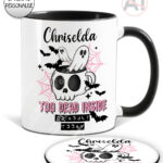 20085 personalised dead inside gothic mug coaster