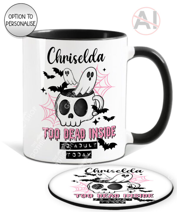 20085 personalised dead inside gothic mug coaster