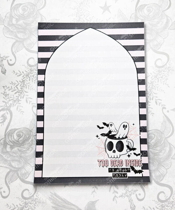 too dead inside to adult gothic halloween a5 notepad