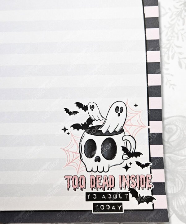 too dead inside to adult gothic halloween a5 notepad