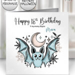 20090 personalised winter bat gothic birthday card