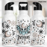 20093 personalised winter bat gothic water bottle 1