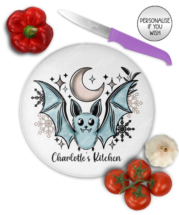 20095 personalised winter bat gothic chopping board 2