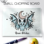 20095 personalised winter bat gothic chopping board 3