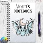 20096 personalised winter bat gothic notebook 1
