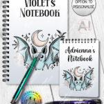 20096 personalised winter bat gothic notebook 3