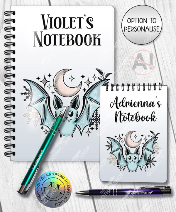 20096 personalised winter bat gothic notebook 3