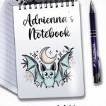 20096 personalised winter bat gothic notebook 4