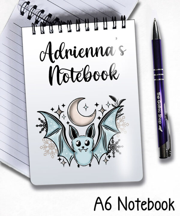20096 personalised winter bat gothic notebook 4