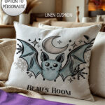20097 personalised winter bat gothic cushion 2