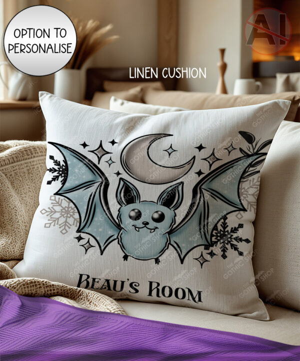 20097 personalised winter bat gothic cushion 2