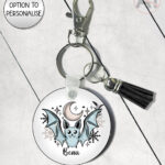 20098 personalised winter bat gothic keyring
