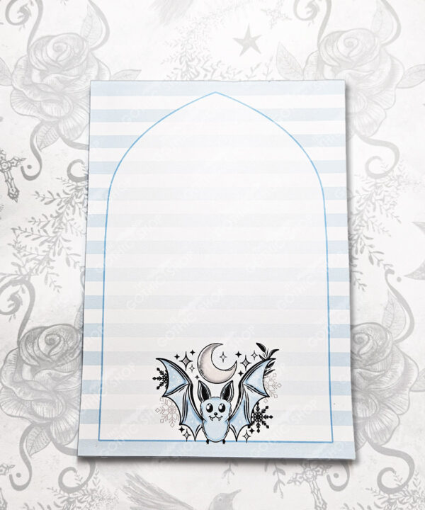 blue winter bat gothic a5 notepad