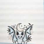 blue winter bat gothic a5 notepad