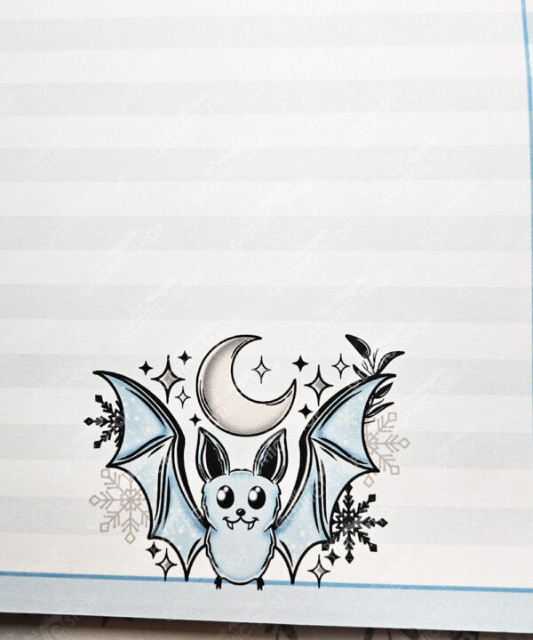 blue winter bat gothic a5 notepad