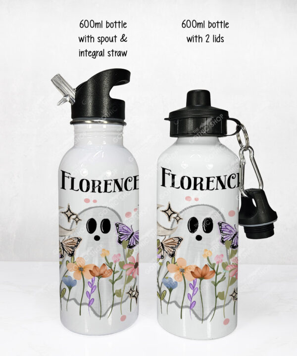 20101 floral ghosties personalised water bottle 1