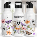 20101 floral ghosties personalised water bottle 3