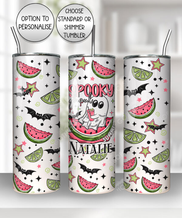 summer spooky ghoul straight tumbler option to personalise